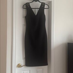 Ted Baker LBD Elegant Black Sleeveless Sheath Dress Size 2 (Small)